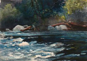 Le Rapide, Fiume Hudson, Adirondacks da Winslow Homer