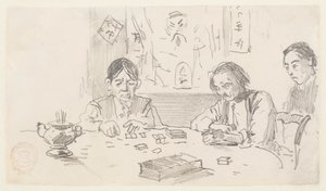 Tre uomini cinesi che giocano a domino in un club di Baxter Street, New York City da Winslow Homer