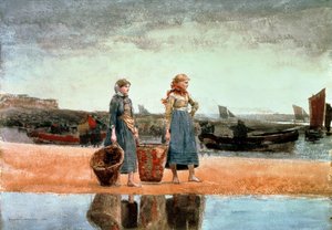 Due ragazze sulla spiaggia, Tynemouth da Winslow Homer