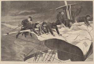Inverno in mare - Ridurre le vele al largo della costa, pubblicato 1869 da Winslow Homer