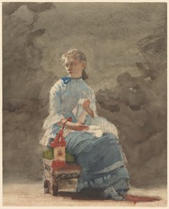 Donna che cuce, 1878-9 da Winslow Homer