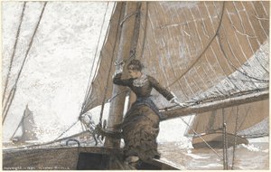 Ragazza in barca a vela