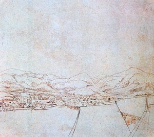 Veduta di Urfahr, c1510-1553 da Wolf Huber