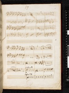Adagio e fuga in do minore, K. 546, Add. 28996, f.11r da Wolfgang Amadeus Mozart