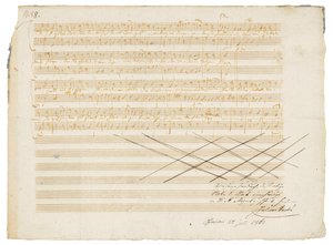 Manoscritto musicale autografo, Zwei deutsche Kirchenlieder, K.343 da Wolfgang Amadeus Mozart