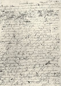 Wolfgang Amadeus Mozart (1756-1791) compositore austriaco. Lettera autografa alla sorella Nannerl. Napoli 19 marzo 1770