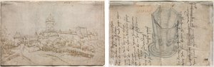 Veduta di un Castello (recto); Coppa Ottagonale (verso)