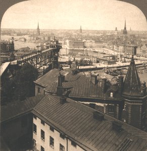 Strade di Stoccolma dal Moseback, Svezia, 1905 da Works and Sun Sculpture Studios