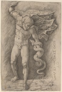 Fauno che combatte un serpente