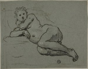Nudo reclinato da Workshop of Domenico Tintoretto