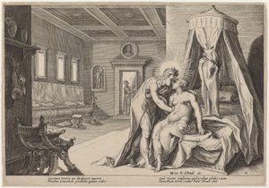 Apollo che abusa di Leucothoe da Workshop of Hendrick Goltzius, after Hendrick Goltzius