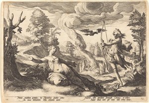 Apollo uccide Coronide da Workshop of Hendrick Goltzius, after Hendrick Goltzius