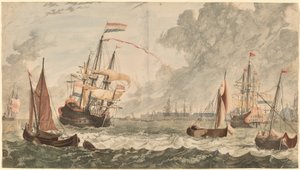 Il fiume IJ ad Amsterdam da Workshop of Johann Teyler