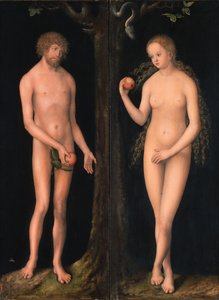 Tedesco: Adam und Eva Adamo ed Eva da workshop of Lucas Cranach the Elder