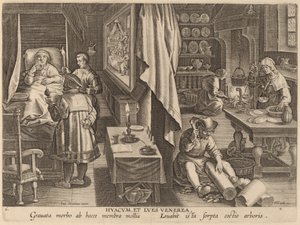 Guaiaco e infezione venerea da Workshop of Philip Galle after Jan van der Straet