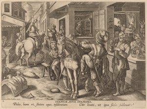 Staffe, o poggiapiedi da Workshop of Philip Galle after Jan van der Straet