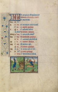 Un Uomo che Batte le Ghiande da un Albero; Segno Zodiacale del Sagittario da Workshop of Willem Vrelant