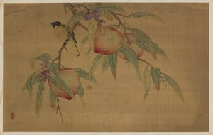 Uccello, frutta e fiori, dinastia Qing, 1741 da Wu Zhang