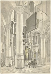 Vista nella Nieuwe Kerk a Delft, con il monumento funebre di Guglielmo d