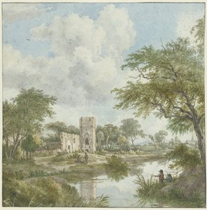 Paesaggio con rovine di un castello