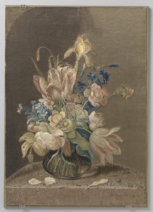 Tableau van veelkleurig geborduurde zijde da Wynant Haelwegh