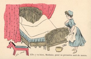 Cameriera che riordina un letto logoro da Xavier Sager