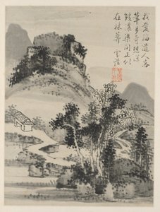 Album di paesaggi stagionali, Foglia D foglia precedente 2, 1668 da Xiao Yuncong