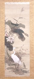 Loto e airone nevoso da Yamamoto Baiitsu