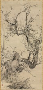 Prugne, bambù e orchidea