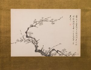 Fiori di pruno, paravento, pannello 3 di 4, periodo Edo 1844 (inchiostro su carta) (cfr. anche 752778-82)