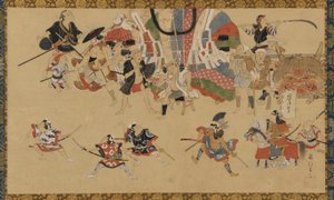 Scena di strada durante un festival da Yamamoto Fujinobu