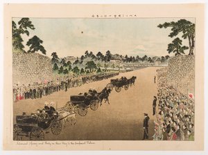 Ammiraglio Sperry e il suo gruppo in viaggio verso il Palazzo Imperiale da Yamamoto Shoun