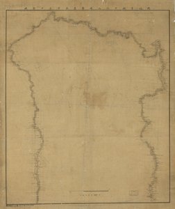 Rilievo mostrato da linee di forma. Orientato con il nord verso l