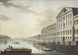 Veduta del fiume Fontanka dal ponte Izmailovsky, 1820-1823 da Yermolai Ivanovich Yesakov