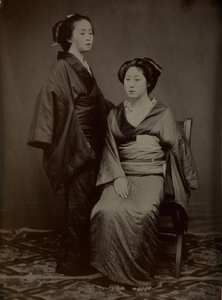 Geisha con assistente, 1860