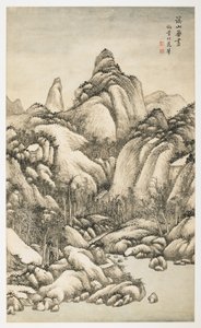 Una montagna e un ruscello senza fine, da un album di 12 fogli da Yongxi Jin