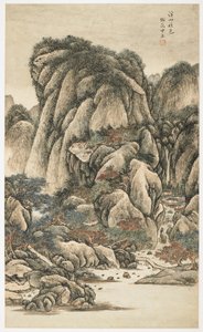 Colori autunnali tra ruscelli e montagne, da un album di 12 fogli da Yongxi Jin