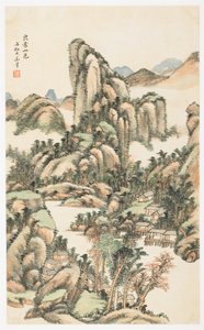 Colore di montagna sul Monte Liangchang, da un album di 12 fogli da Yongxi Jin
