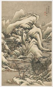 Neve nella villa di montagna, da un album di 12 fogli da Yongxi Jin