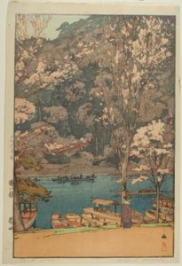 Arashiyama, dalla serie "Otto scene dei fiori di ciliegio" da Yoshida Hiroshi