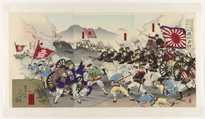 Il grande esercito giapponese sottomette la Cina: occupazione di Uiju da Yôshû Nobuyasu