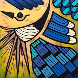 Uccello del cortile Blue jay, 2023 da Yue Zeng