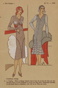 Très Parisien, 1929, No. 11: Creazioni Jenny. / 4. - Capriccio. - Abito in lana... da Y.v. Luq