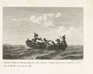 Jan Bart fugge da una prigione inglese e attraversa il Canale della Manica in barca a remi, 1689 da Yves Marie Le Gouaz