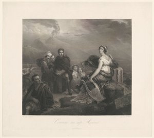 Corinne con una lira a Capo Miseno da Zachée Prévost