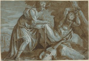 Apollo e Marsia, 1600 circa (disegno a inchiostro) da Zenon Veronese