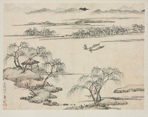Album di paesaggi in vari stili: Il ruscello di Wuling da Zha Shibiao