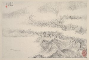 Paesaggi, datato 1644 da Zhang Feng
