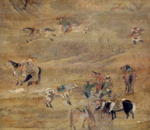 Cavaliere mongolo che insegue un cavallo (dettaglio) da Zhao Mengfu Chao Meng Fu or