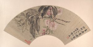 Fiori di pesco e peonia, ca. 1860 da Zhao Zhiqian